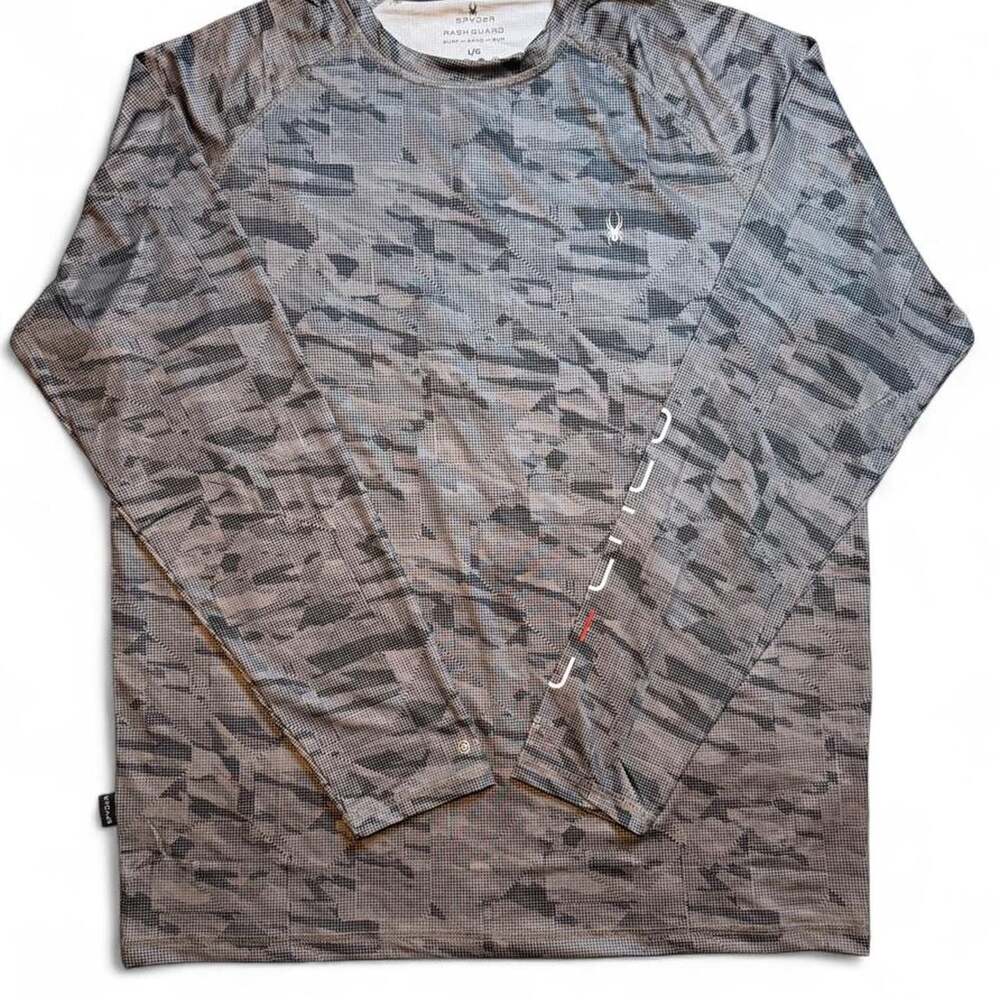 Spyder Long Sleeve Camo Rash Guard Surf Swim Shirt